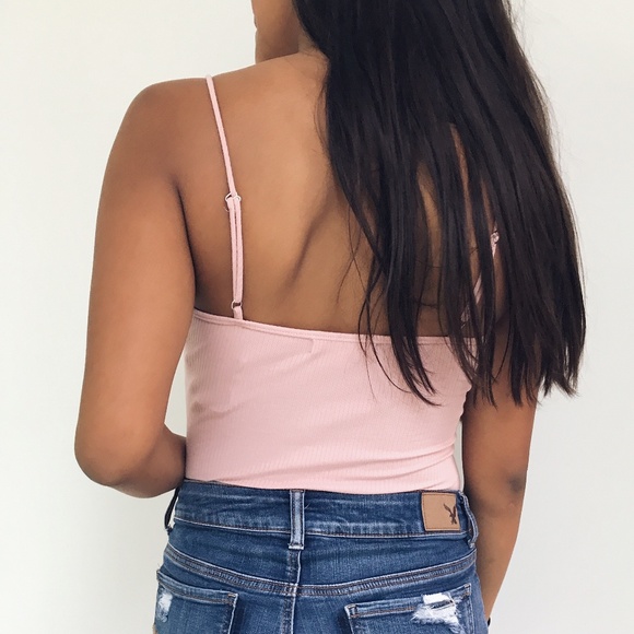 🆕 Ana - Blush Straight Neck Ribbed Bodysuit - Picture 3 of 4